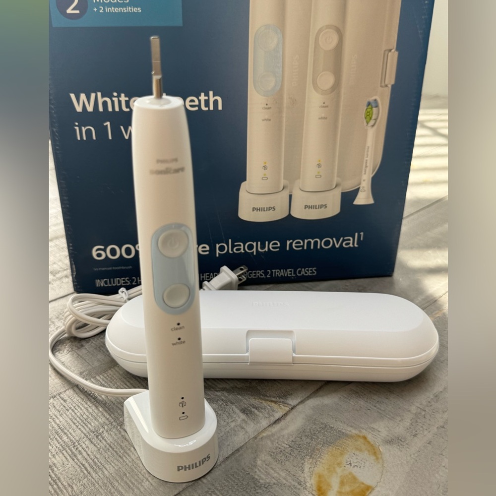 Philips Sonicare Optimal Clean Rechargeable Electric Toothbrush White Blue